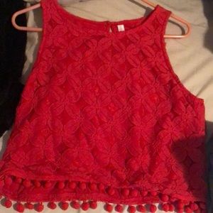 2 for $7 - Xhilaration pom-pom crop top